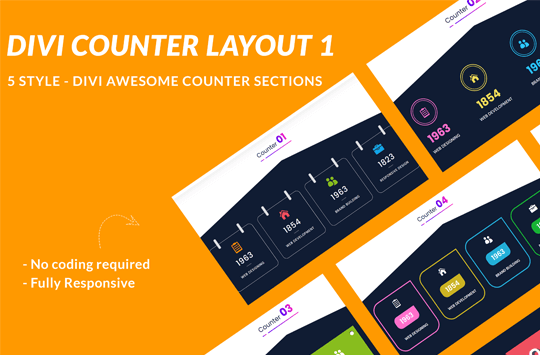 Divi Counter Section Layout 1