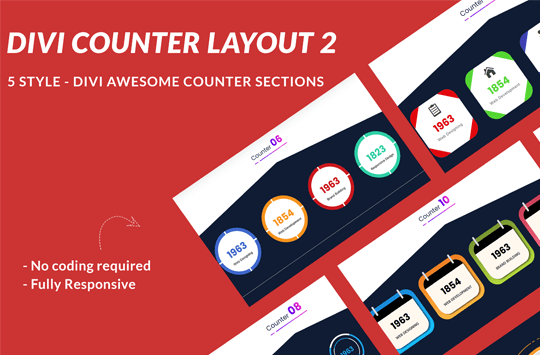 Divi Counter Section Layout 2