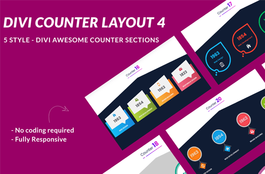 Divi Counter Section Layout 4