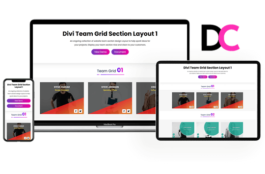 Divi Team Grid Section Layout 1