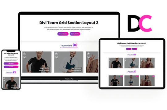 Divi Team Grid Section Layout 2