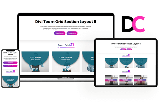 Divi Team Grid Section Layout 5