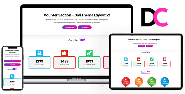 Divi Counter Section Layout 22