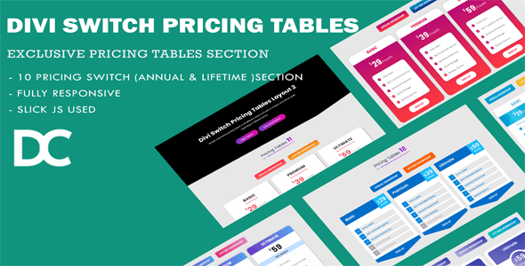 Divi Switch Pricing Tables Layout 2