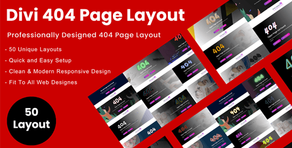 Divi 404 Error Page Layout Pack