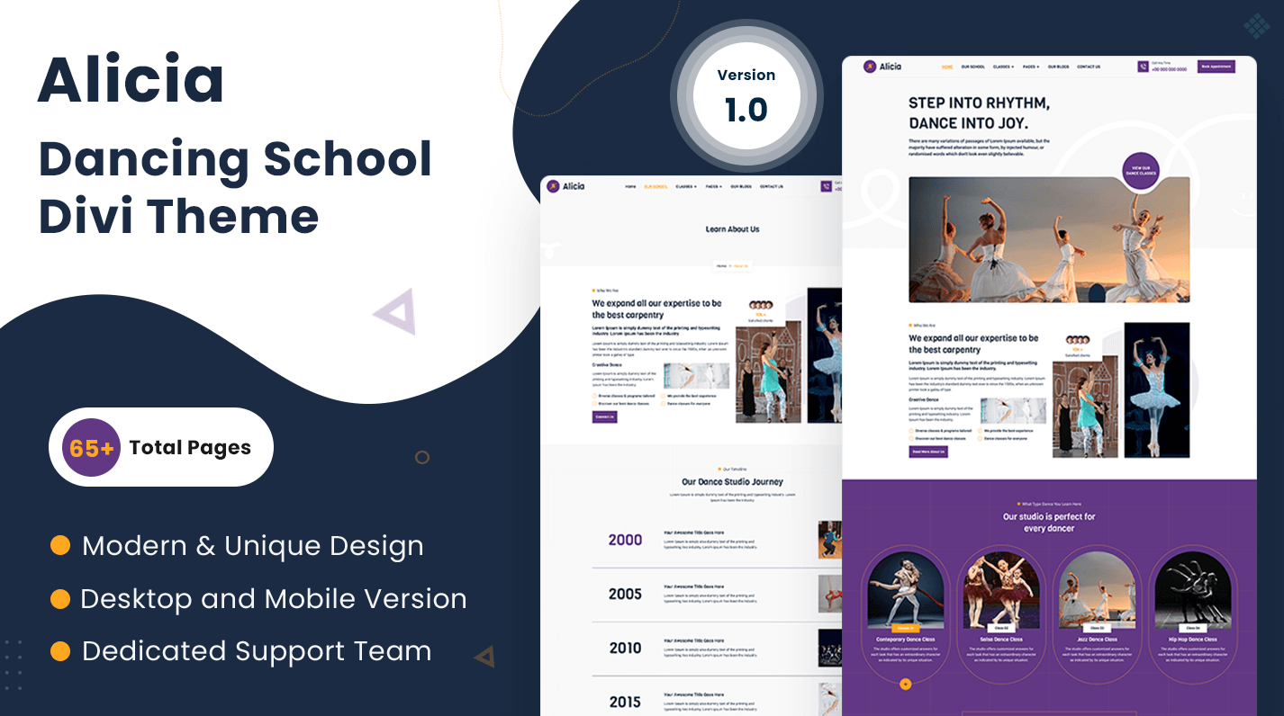 Alicia – Dancing School Divi Child Theme