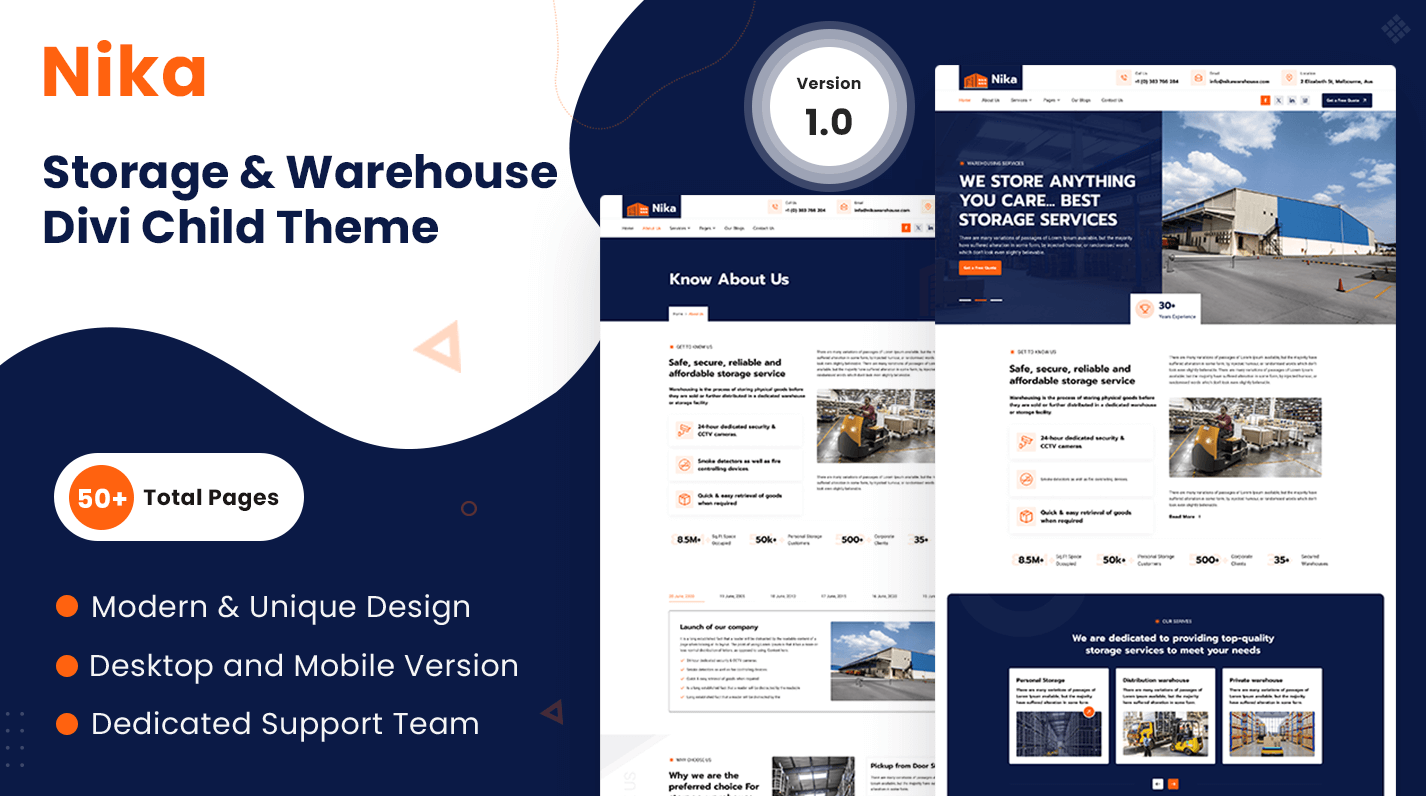 Nika – Storage and Warehouse Divi Child Theme