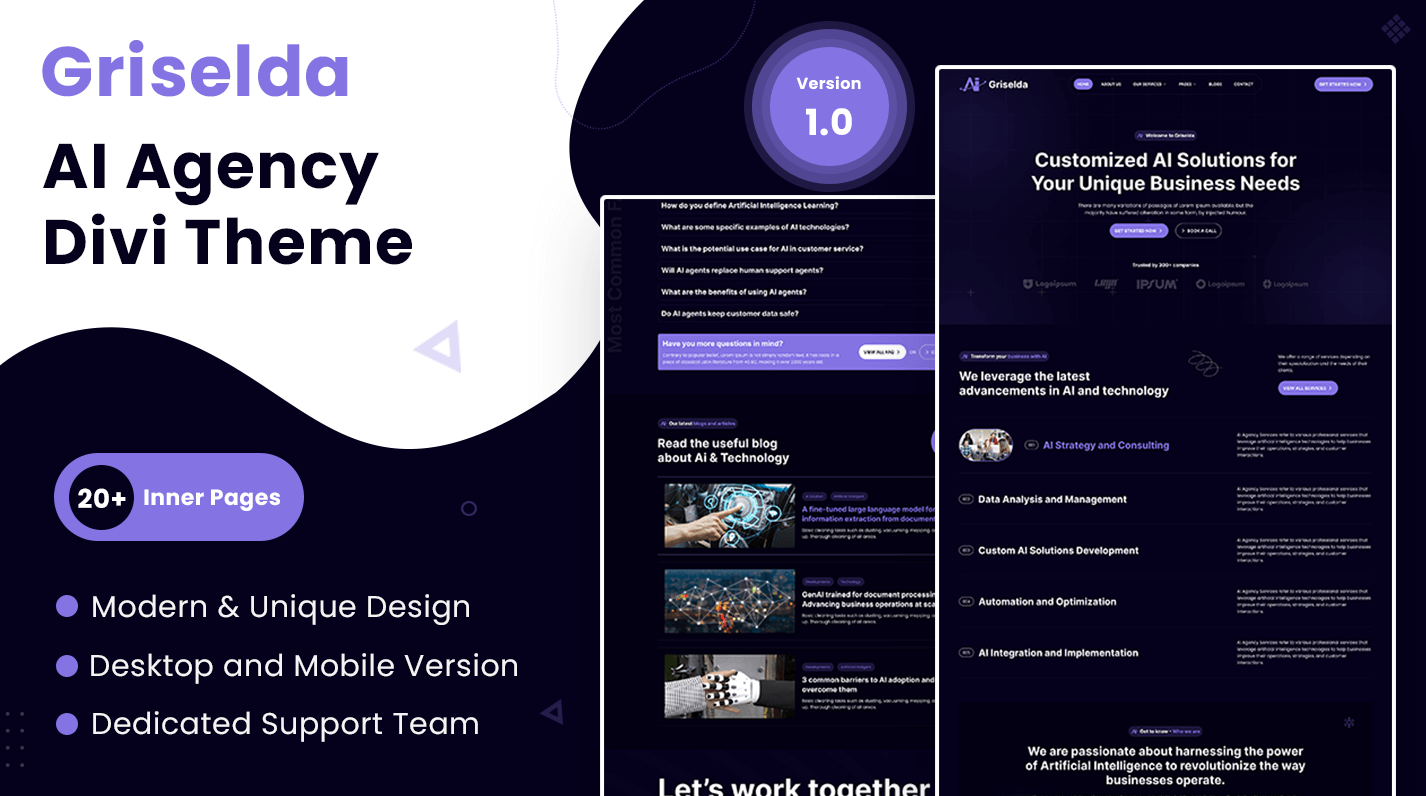 Griselda – AI Agency Divi Child Theme