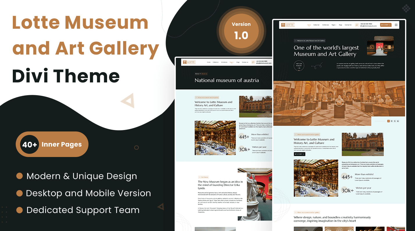 Lotte – Museum and Art Gallery Divi Theme