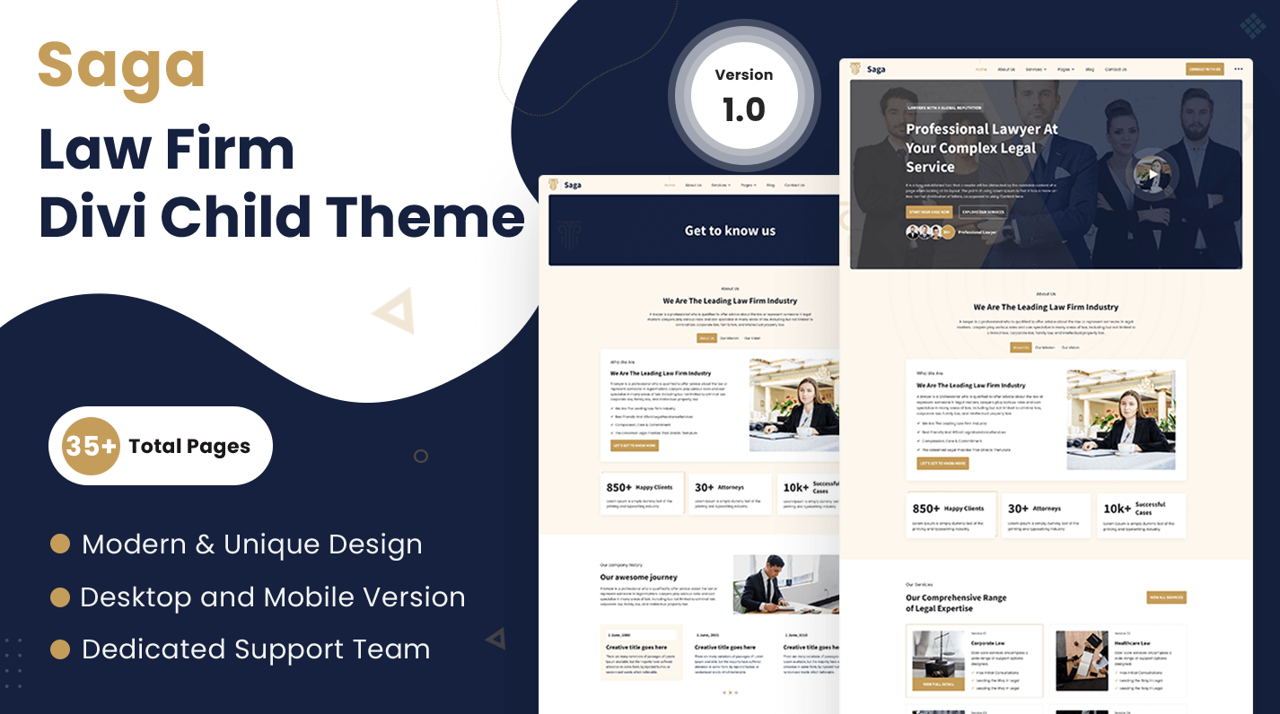 Saga – Law Firm Divi Child Theme