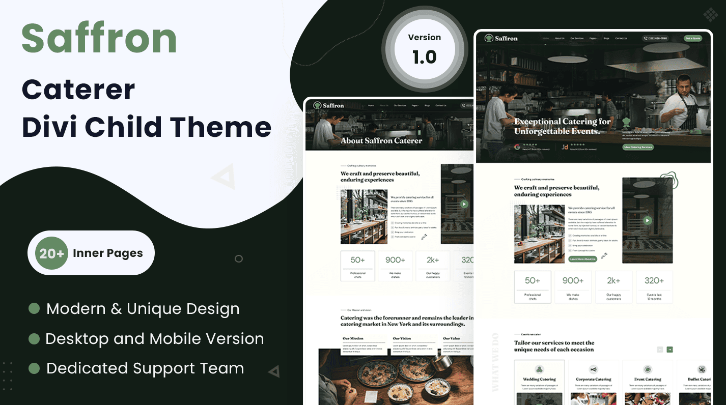 Saffron | Caterer Divi Child Theme